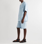 Gucci - Striped Cotton-Jacquard Bermuda Shorts - Blue