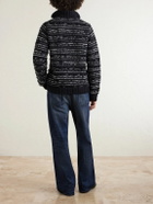 Sacai - Knitted Cotton-Blend Polo Shirt - Black