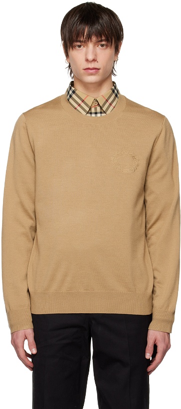 Photo: Burberry Tan Embroidered Sweater