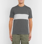 Brunello Cucinelli - Panelled Mélange Cotton-Jersey T-Shirt - Men - Gray