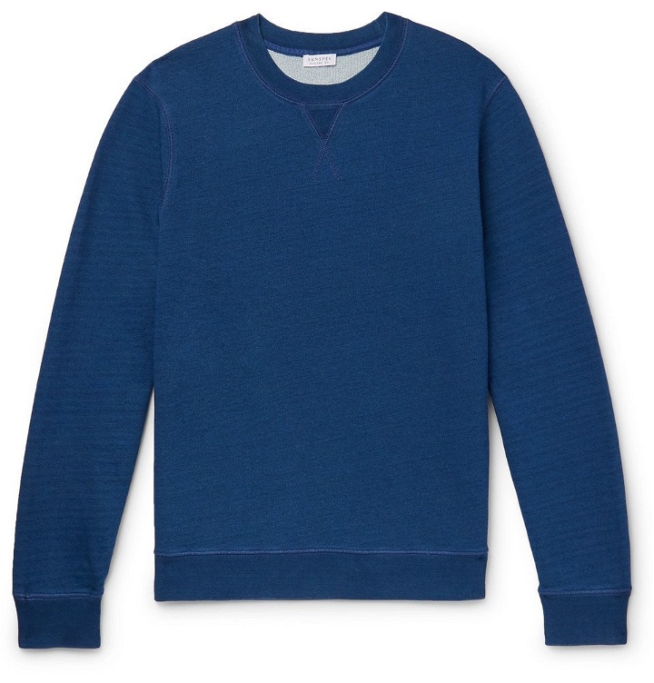 Photo: Sunspel - Loopback Cotton-Jersey Sweatshirt - Indigo