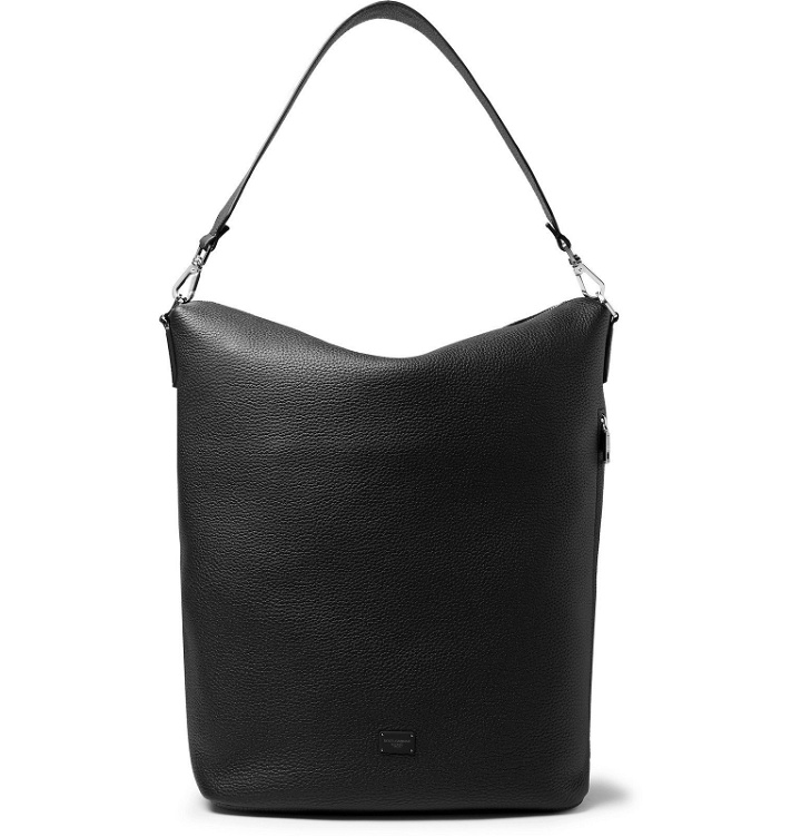 Photo: Dolce & Gabbana - Logo-Detailed Full-Grain Leather Tote Bag - Black
