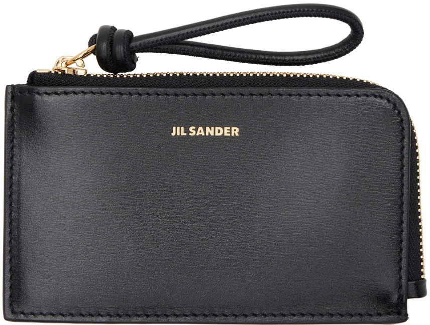 JIL SANDER◆ZIP AROUND COIN WALLET/コインケース/レザー/WHT/無地/レディース/JSPU8400 Jil Sander Black Zip Coin Pouch Jil Sander