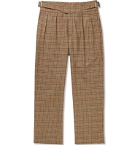 Noah - Pleated Checked Wool and Cashmere-Blend Trousers - Brown