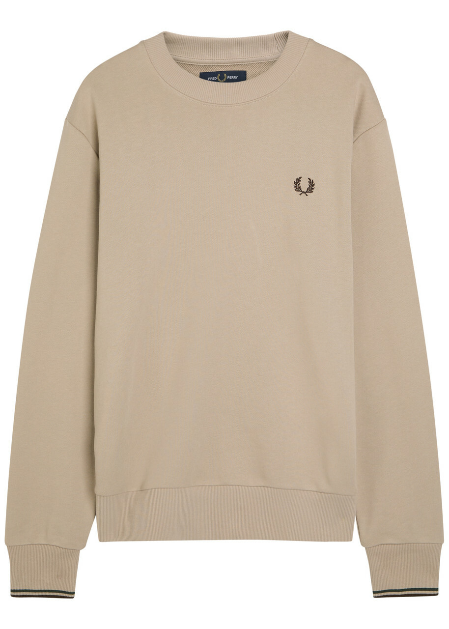 Fred Perry Logo-embroidered Cotton Sweatshirt Ecru
