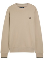 Fred Perry Logo-embroidered Cotton Sweatshirt Ecru