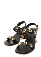 Chloe Janis 80 Eyelet-embellished Leather Sandals Black