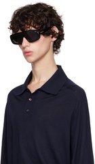 Bottega Veneta Black Bombe Shield Sunglasses