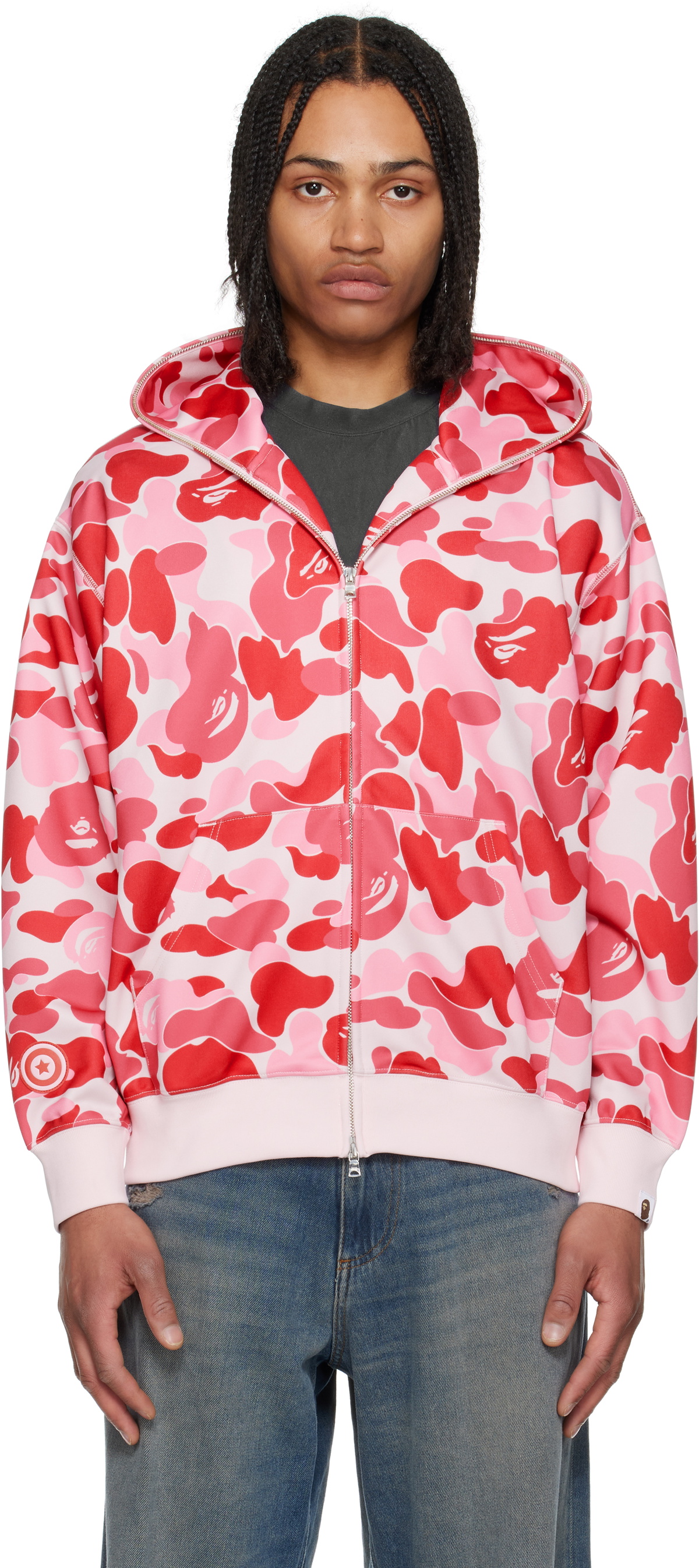 【A BATHING APE】ABC CAMO SHARK FULL ZIP HOODIE ピンク 2XL A Bathing Ape Men Big ABC Camo Shark Full Zip Hoodie pink