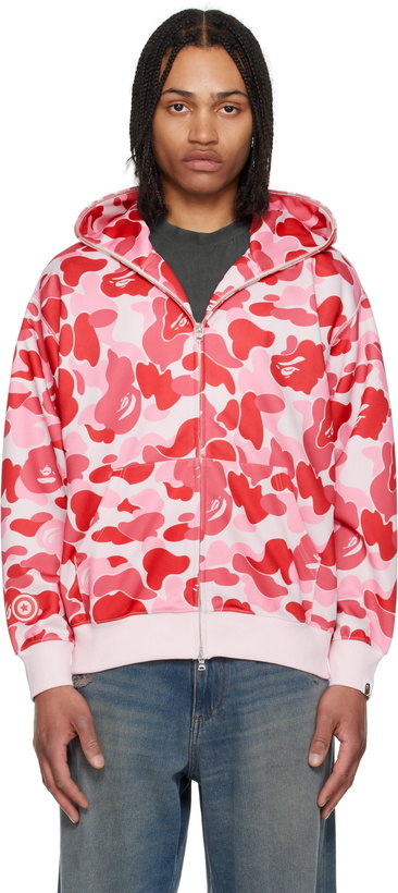 Photo: BAPE Pink ABC Camo Shark Full Zip Hoodie