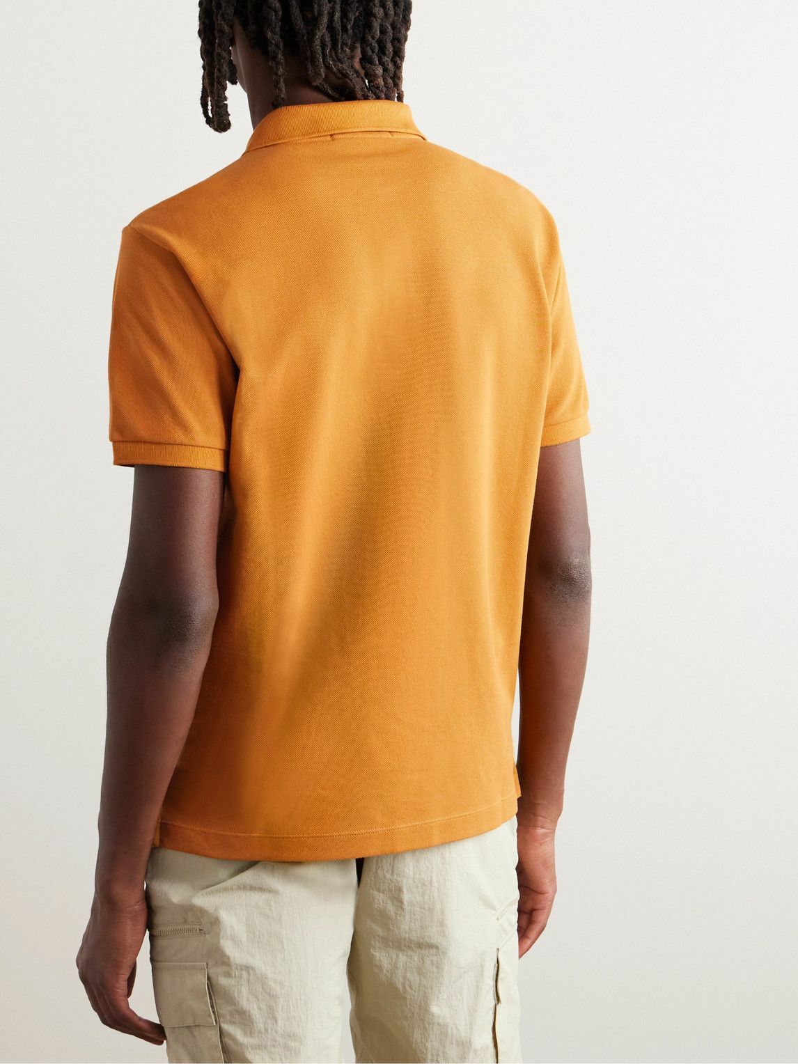 Stone Island Garment Dyed Logo Appliqu d Cotton Piqu Polo Shirt