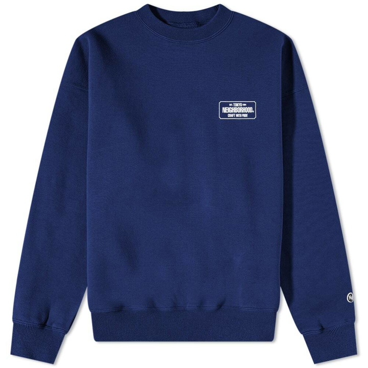 Photo: Neighborhood Men's Classic Bar Logo Crew Sweat in Navy