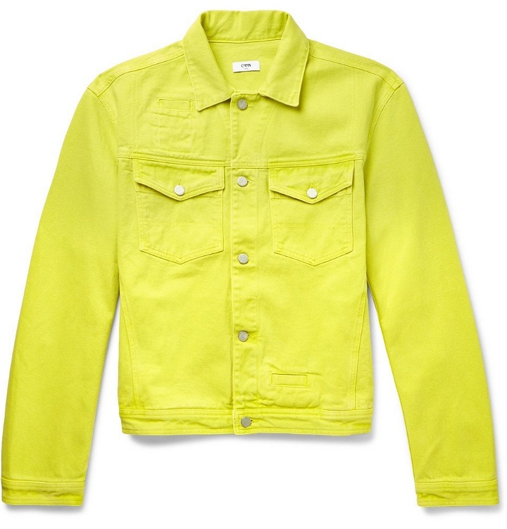 Photo: CMMN SWDN - Brandon Neon Denim Jacket - Men - Yellow