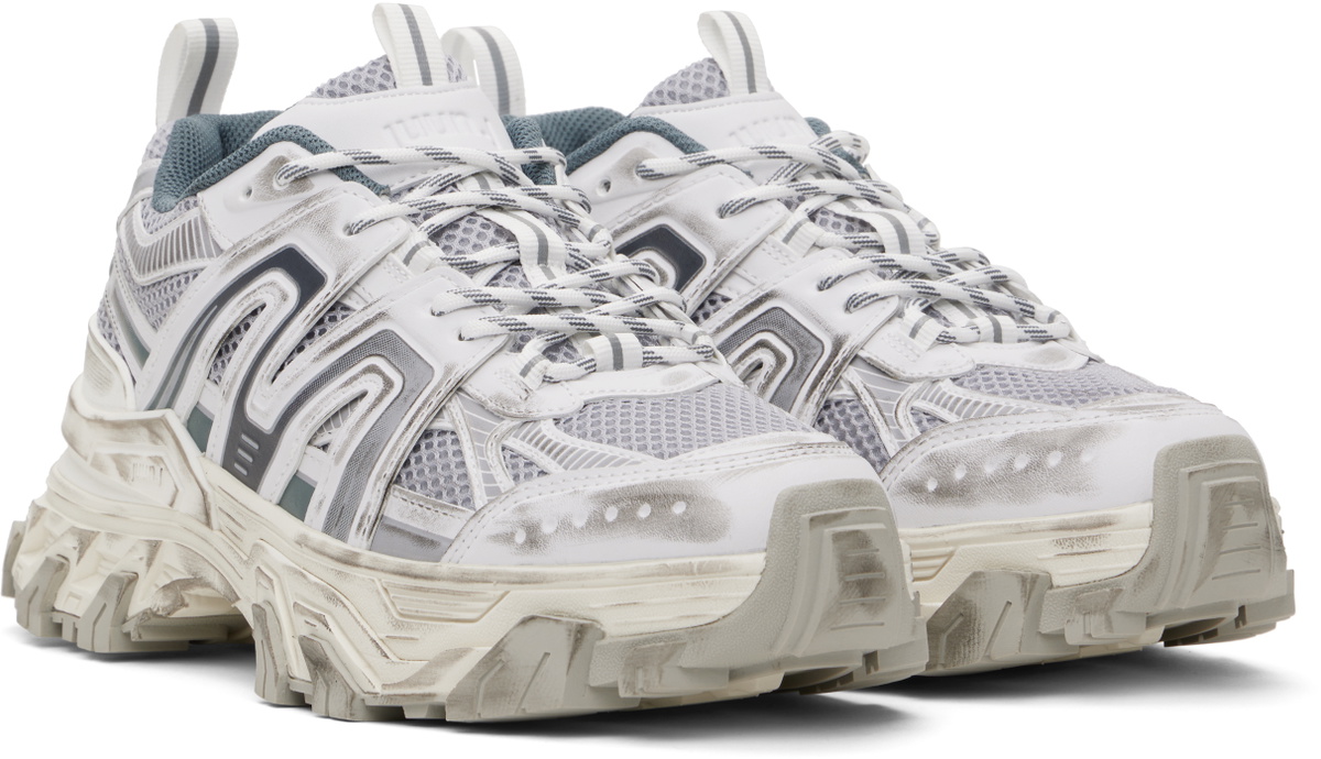 Juun.J White & Gray Synthetic Sneakers