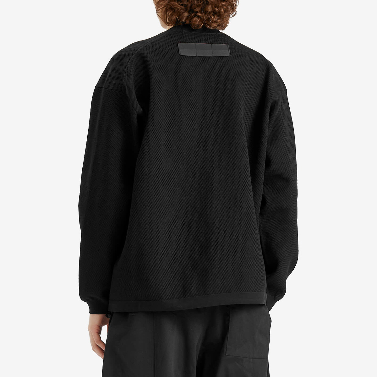 Comme des Garçons Homme Men's Mesh Pattern Crew Sweat in Black 1
