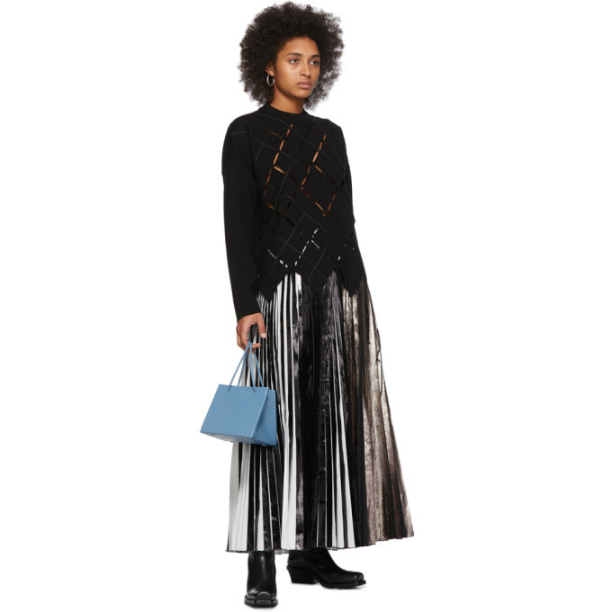 Proenza Schouler Black and Silver Foil Pleated Skirt Proenza Schouler