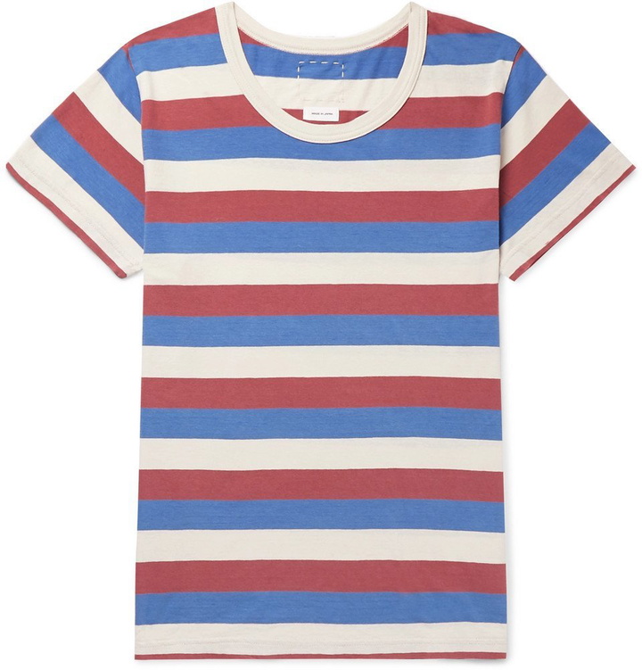 Photo: visvim - Striped Cotton-Jersey T-Shirt - Blue