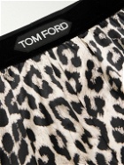 TOM FORD - Leopard-Print Stretch-Silk Satin Boxers - Animal print
