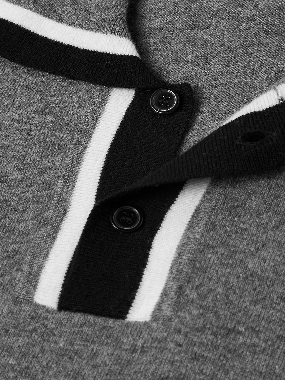 Marni - Logo-Embroidered Virgin Wool Polo Shirt - Gray