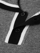 Marni - Logo-Embroidered Virgin Wool Polo Shirt - Gray