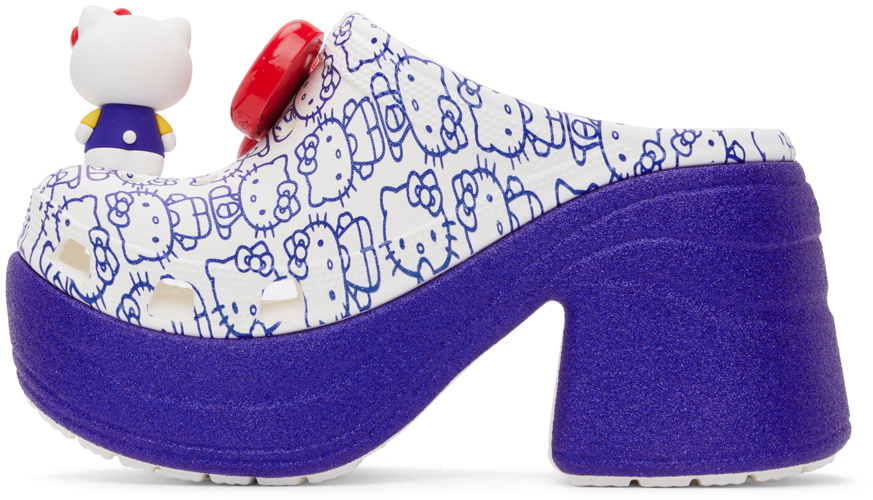 Crocs White & Blue Hello Kitty Siren Heels