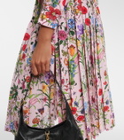Gucci Floral pleated silk shirt dress