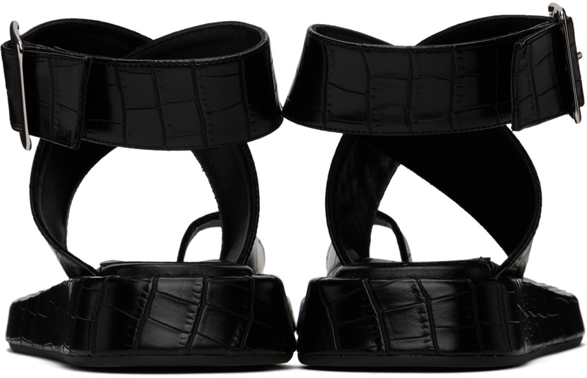 GIABORGHINI Black Roxanne Croc Sandals