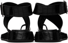 GIABORGHINI Black Roxanne Croc Sandals