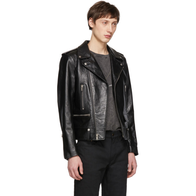 ジャケットその他 SAINT LAURENT BLACK LEATHER JACKETS NWT $5390 Saint Laurent Black Studded Calf Leather Biker
