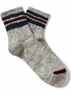 Anonymous Ism - Striped Ribbed Cotton-Blend Socks