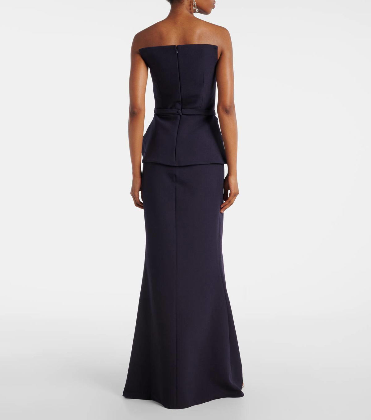 Safiyaa Belted crêpe gown