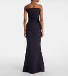 Safiyaa Belted crêpe gown