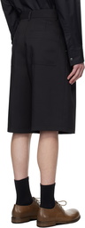 WOOYOUNGMI Black Pleated Shorts