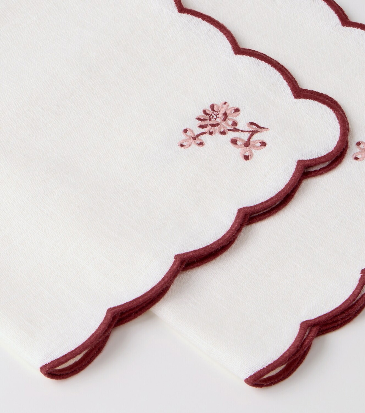 Cabana Botanica set of 2 embroidered linen napkins