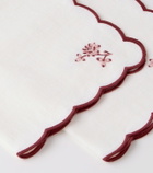 Cabana Botanica set of 2 embroidered linen napkins