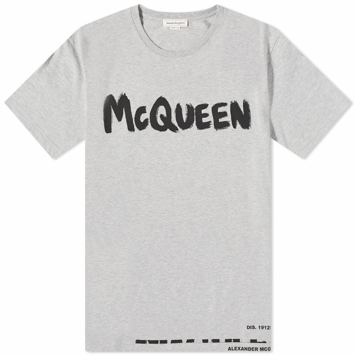Photo: Alexander McQueen Men's Graffiti Logo T-Shirt in Palegrey/Mix