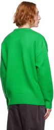 AMI Paris Green Ami de Cœur Sweater