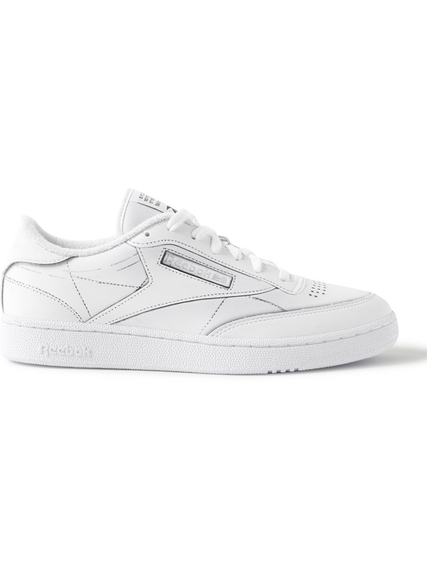 Photo: REEBOK - Maison Margiela Project 0 Club C Printed Leather Sneakers - White - 6
