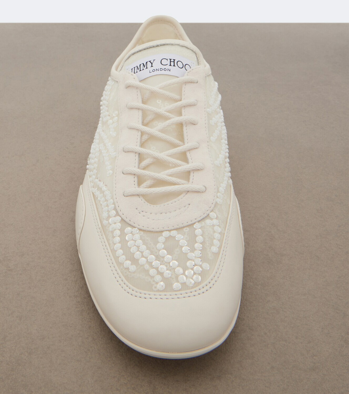 Jimmy Choo Sunny suede-trimmed embellished sneakers