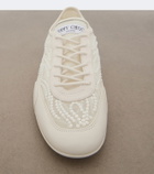 Jimmy Choo Sunny suede-trimmed embellished sneakers