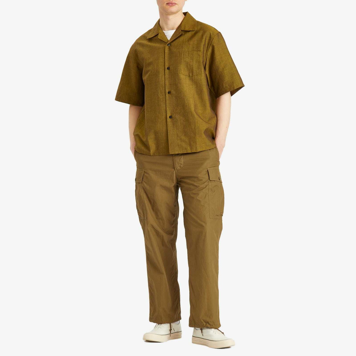 Visvim Men's Keesey Silk Chambray Vacation Shirt in Khaki Visvim