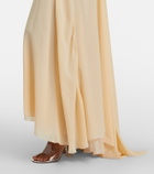 Blumarine Lace-trimmed georgette maxi dress