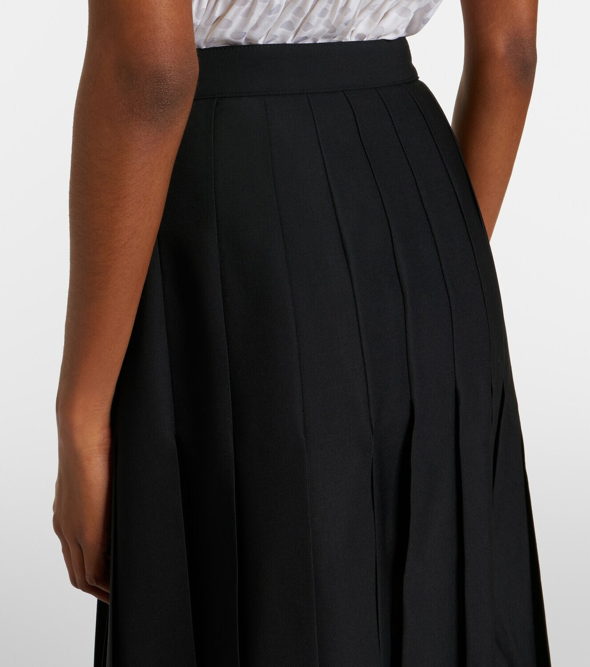 Chloé Pleated virgin wool midi skirt