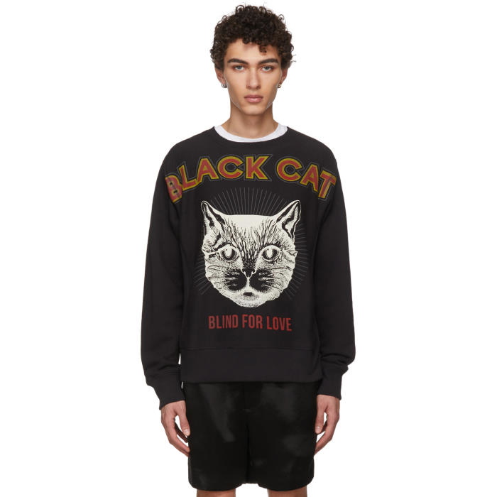 Senator køn børn Gucci Black Cat Sweatshirt Gucci