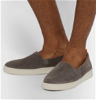 Mulo - Suede Slip-On Sneakers - Gray