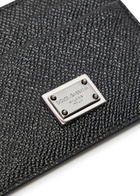 Dolce & Gabbana Logo Pebbled Leather Card Holder - Black - One Size