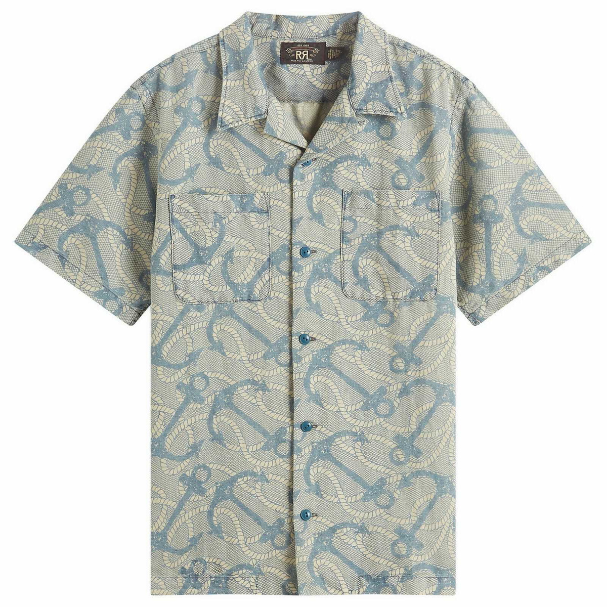 トップス Polo Ralph Lauren FARRELL Native Shirts RRL - Farrell Checked Cotton Shirt - Blue RRL