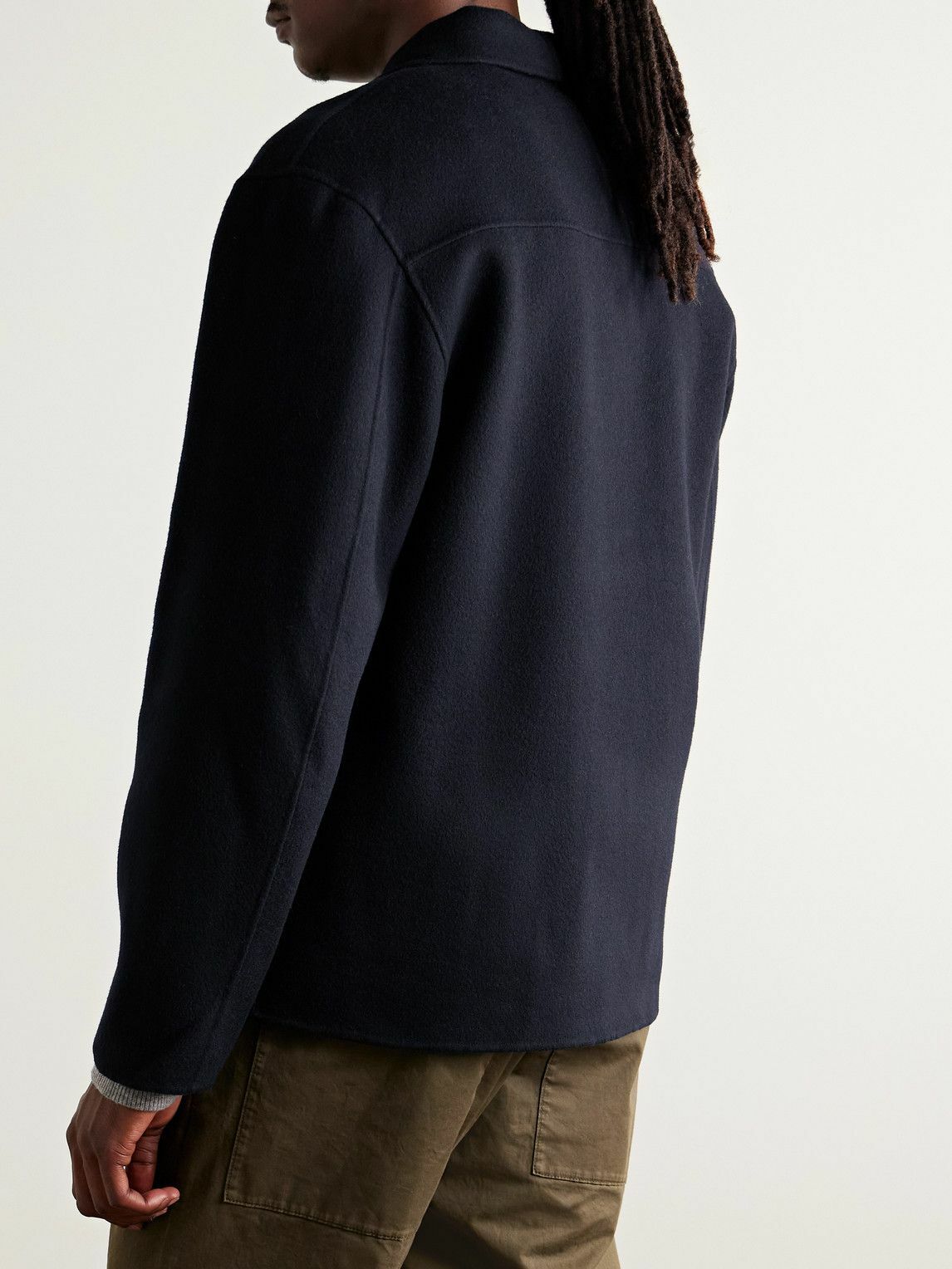 Officine Générale - Hamilton Slim-Fit Wool-Felt Overshirt - Blue