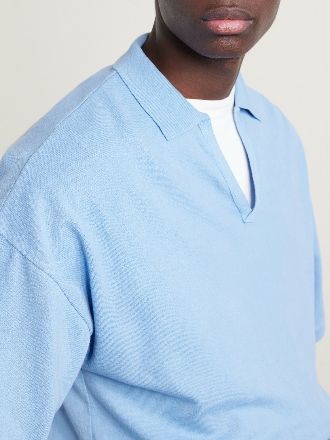 Blue Blue Japan - Knitted Polo Shirt - Blue