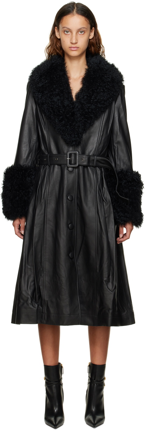 Saks Potts Black Foxy Leather Coat Saks Potts